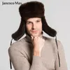 男性のためのベレー帽の毛皮の帽子本物のミンク・リアル・シープスキン・レザー冬の温かいカジュアルスタイルキャップs3074