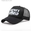 Ball Caps Waynes Wereldhoed merk Snapshot Cotton Baseball Cap Mens Hip-Hop Dad Truck Hat Directe verzending Q240408