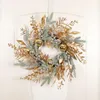 装飾的な花youzi xmas 50cm/19.6インチの人工クリスマスリースホームウェディングファームハウスの休日の装飾のためのLEDライト