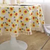Table Cloth Sunflower With Tassel Decor Cotton Linen Tablecloth Round For Tea Map Cover