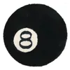 Carpets Halloween Billiards 8 Ball Rug Simple Black Round Tufting Carpet Horror Room Decor Anti-slip Bathroom Mat Decoration