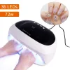 Armas T2 Lâmpada UV unhas secador 72w mãos duplas e pés esmalte seco com 36 leds para manicure unhas lâmpadas de lâmpada de secar unhas