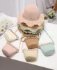 Girls Caps Kids Hats hink Bred Brim Straw Hat Accessories Grass Braid Floral Pearl PALLS PAGESS Strand Summer 2st Set Sweet 26y8038453