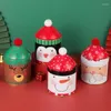 Bouteilles de rangement Jar Candue de Noël Portable Metal Art Snack Conteneur Cute Dustroproof avec couvercle pour salles à manger Tables de cuisine Home Supplies