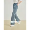 Женские джинсы Toyouth Women Retro расстроенные вымытые 2024 летние универсальные брюки.