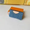 Modieuze en klassieke Franse merkontwerperportel voor mannen en vrouwen Vintage denim rits zul -portemonnee keycase houder met originele doos maat 12 * 7 * 1,5 cm