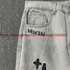 Мужские брюки вышивая четыре заглавена звезда разбитые планеты джинсы Мужские женщины Unisex 1 1 Лучшее качество Джинсовые штаны J240402