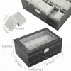 MYWARY 12 SLITS WATCH Watch Case z szufladą na organizator biżuterii dla kobiet Pu skórzane zegarek pudełko z szklaną pokrywką r emolablep Ills2 L Ayersw Atcho RGanizerb Oxf