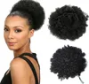 Style Afro Short Curly Ponytail Bun Cheap Hum Human Hair Virgin Vierge Chignon Coiffe Clip In For Black Women7238056