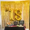 Party Decoration 2Packs Foil Curtain Gold Glitter fringer gardiner Vuxen födelsedag Bakgrundsdekor Babydusch bröllopsmaterial