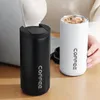 Thermos Cup Coffee Insulated Stainless Steel Thermal Glass Mug Sport Bottle with Compartment Water White 400500ml 240402