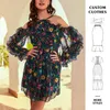 2024 Fashion Summer Custom Floral Stampa Short Dress for Women Formale BodyCon Abito da sera da sera Lady Elegant Cash