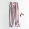 Dames slaapkleding Spring Zomer broek Casual losse huiskleding Pyjama Pant gebreide Comfortale pyjama -broeken rechte pantalon