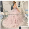 Girls Dresses Girl Flower Dress For Delamination Sleeveless Fluffy Princess Ball Gown Birthday Party Baptism Present Celebration Drop Dhfq9