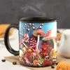 3D Magic Mushrooms Mug Funny Ceramic Coffee Cags Black Office Occss Friends HIRDIAN HIDER