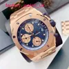 AP Mechanical Wrist Watch Royal Oak Offshore Serie 26238or Rose Gold Blue Dial Mens Fashion Leisure Business Sports Machinery Watch