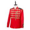 Men's Suits Military Band Royal Guard Blazer Costume Marching Uniform British Jacket Coat Fringe Festival Outfit For Adult