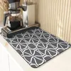 Tafelmatten geometrische kettingpatroon droogmat niet-slip absorberende diatomeeën bestek keuken aan teller afvoer koffiebalk