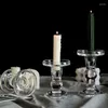 Titulares de velas Candelário de vidro francês Roman Coluna romântica Decor de barra de casamento Decoração de casamento Crystal Bright Candles