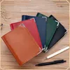 Planner Pu Business Leather Loose-feuille Set Pocket Book Book Portable Mini Notebooks and Journals Travelers