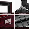 ANWBROAD 12 Titta på Case Watch Box med stora glaslocksmycken Box 2-Tier Watch Holder Organizer för män Låsbar Watch Display Case UJWB001Y