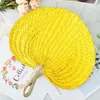 Decorative Figurines Woven Mosquito Hand Fan Repellent Cooling Summer Shaped Straw Heart Made Style Palm S -woven Chinese Leaf