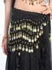 1pc Women Sexy Cute Belly Dance Hip Skirt Chiffon Wrap Scarf Belt With Gold Coins in 3 Rows 13 colors dancing accessories1552060