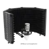 Accessories Microphone Isolation Shield 5Panel Wind Screen Foldable 3/8" and 5/8" Threaded High Density Absorbing Foam for Recording