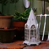 Bandlers Lanterns Metal Holder Vintage White White Aesthetic Cande Candel sans flamme décoracion para El Hogar Room Decor