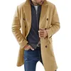 Trench maschile cappotto da uomo inverno giacca lunga a doppio petto.