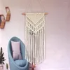 Halkalar Macrame Dokuma Duvar Asma Goblen Boho Chic Bohem Nordic Ins Dekor Güzel Daire Yurt Ev Dekorasyonu 40 80cm Beyaz