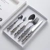 Set di stoviglie set da 5 pezzi Set di posate in acciaio inossidabile moderno per casa e ristorante con manici di perle SPOON FORK