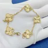 Van Clover Bracelet Designer V Gold High Match Five Flower Lucky Clover Bracelet Laser Double Sided Thickness Plated 18K Ladies Jewellery