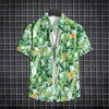 Men's shirt Hawaiian print short sleeve shirt Men's beach beach vacation loose fancy top