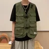 Męskie topy z czołgami Japończycy męski swobodny letni kamizelka bez rękawów Men Klasyczny kieszonkowy
