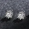 Boucles d'oreilles étalons Femmes 925 argent sterling 18K Platine platine Moisanite Diamond Engagement Fine Bijoux 2024 E01