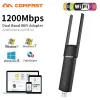 Adaptateur 1200 Mbps 5 GHz 2,4 GHz USB Adaptateur USB3 Dual Band MT7612U Wi Fi Antenne Dongle LAN Adaptateur Windows / Linux Desktop / ordinateur portable / PC