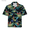 Chemises décontractées pour hommes New Mens Shirt Dinosaur Skeleton Peinture à manches courtes Aloha Shirt Cuban Style Summer Plus Taille Holiday Beach YQ240408