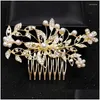 Haarclips Bronrettes Crystal Pearl Bridal Hairspin Comb Clip For Women Bride Rhinestone Accessoires Sieraden Druppel Delivering Hairjewelry OTSCD