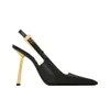 Black pointu hauts talons yealy women's mince talons de mode créateur de mode nouveau style élégant et sophistiqué en cuir brevet sexy chaussures sandales françaises françaises