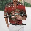 Camisas casuais masculinas Holida de férias casual de mangas compridas Aloha camisa havaiana Índia étnica estampa tropical tropical AZTEC camisa camisa havai yq240408