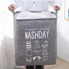 Tvättväskor fällbar korg smutsig klädlagring leksaksorganisatör stor kapacitet dammtät bunden design för badrum