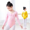 Stage Wear Girls Ballet Lootards Professional Gymnastics Turepard Dance Bodysuits Cotton Long Sleeve Bodysuit voor dansen