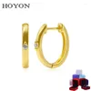 Boucles d'oreilles Stud Hoyon Ins Style 2024 Fishion Round pour les femmes 925 Jewelry Single Diamond Boucle d'oreille Simple Lady Korean Party