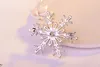 Модные твердые S925 Серебряные ювелирные изделия CZ Crystal Big Snowflower Brooches для женщин Свадебная одежда Сумма из элегантные булавки 240401