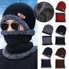 Basker män vinter beanie hatt fleece halsduk utomhus nacke balaclava cap mask gorras stickad motorhuven b5p4