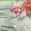 Party Decoration 600st/Lot White Paper Round "Hand Made" Sticker Labels Multi-Heart Stickers Adhesive Etikett för smycken/låda/baka/väska