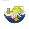 Toys de bain pour bébé 2023 Baignoire chaude Sprinking jouet mur mural navire Pish baignoire Bathtube jouet d'eau jouet avec des blocs alphabetes pour enfants L48