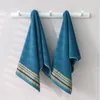 Towel 1-3Pc White Face Or Bath Cotton Stripe Side Body Washcloth Adult Shower Beach Bathroom Toalhas De Banho Blue Home Textile