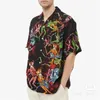 Men's Casual Shirts Multi Versions Ghost Graffiti Pattern Print Wacko Maria Short Shirt Men Women High Quality Hawaii Beach Style Top